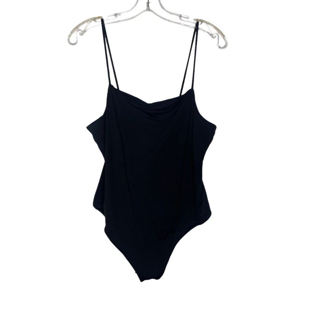 Calvin Klein Jeans Womens Black Spaghetti Strap Bodice Bodysuit L Large